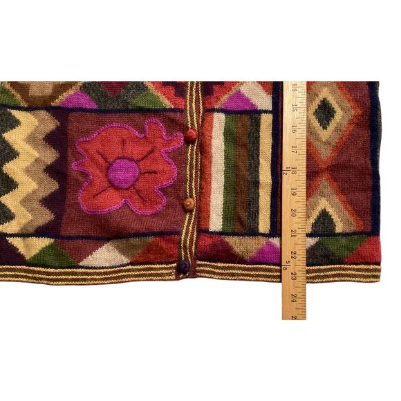 Alpaca Collection Inca maki Peruvian sweater cardigan 100% alpaca sz M - Picture 5 of 9
